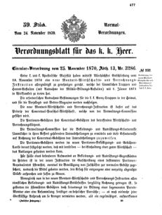 Verordnungsblatt für das Kaiserlich-Königliche Heer 18701124 Seite: 7