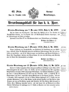 Verordnungsblatt für das Kaiserlich-Königliche Heer 18701224 Seite: 1