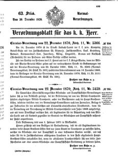 Verordnungsblatt für das Kaiserlich-Königliche Heer