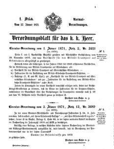 Verordnungsblatt für das Kaiserlich-Königliche Heer 18710127 Seite: 1