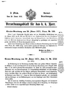 Verordnungsblatt für das Kaiserlich-Königliche Heer 18710129 Seite: 1