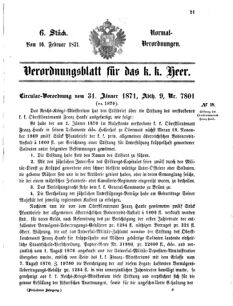 Verordnungsblatt für das Kaiserlich-Königliche Heer