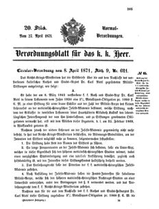 Verordnungsblatt für das Kaiserlich-Königliche Heer 18710427 Seite: 1