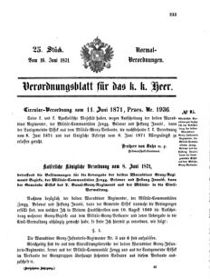 Verordnungsblatt für das Kaiserlich-Königliche Heer 18710616 Seite: 1