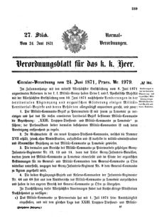 Verordnungsblatt für das Kaiserlich-Königliche Heer 18710624 Seite: 1