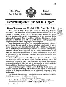 Verordnungsblatt für das Kaiserlich-Königliche Heer 18710626 Seite: 1