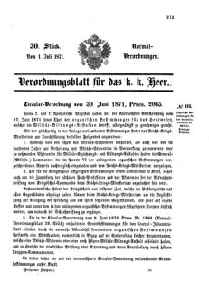 Verordnungsblatt für das Kaiserlich-Königliche Heer 18710701 Seite: 1