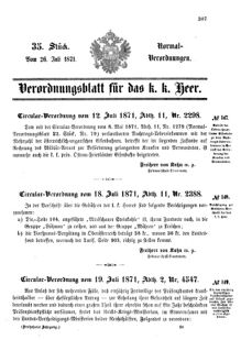 Verordnungsblatt für das Kaiserlich-Königliche Heer 18710726 Seite: 1