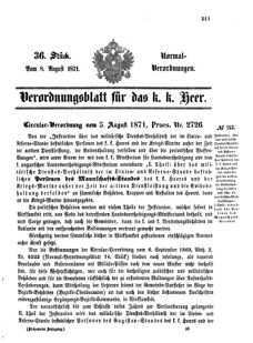 Verordnungsblatt für das Kaiserlich-Königliche Heer 18710808 Seite: 1