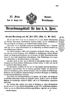 Verordnungsblatt für das Kaiserlich-Königliche Heer 18710812 Seite: 1