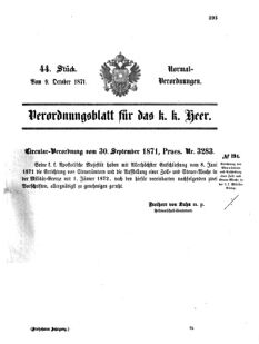 Verordnungsblatt für das Kaiserlich-Königliche Heer 18711009 Seite: 1