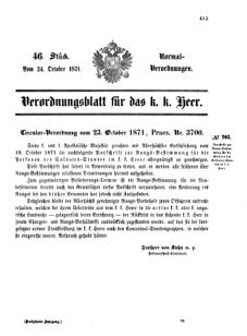 Verordnungsblatt für das Kaiserlich-Königliche Heer 18711024 Seite: 1