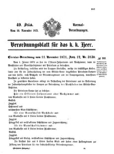 Verordnungsblatt für das Kaiserlich-Königliche Heer 18711116 Seite: 1