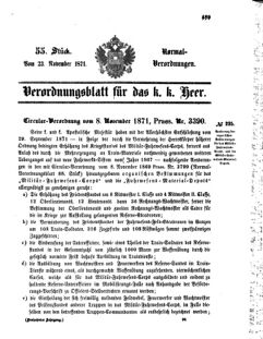 Verordnungsblatt für das Kaiserlich-Königliche Heer 18711123 Seite: 1