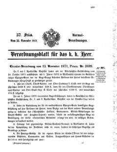 Verordnungsblatt für das Kaiserlich-Königliche Heer 18711125 Seite: 1