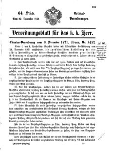 Verordnungsblatt für das Kaiserlich-Königliche Heer 18711227 Seite: 1