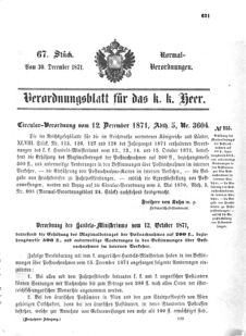 Verordnungsblatt für das Kaiserlich-Königliche Heer