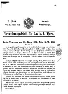 Verordnungsblatt für das Kaiserlich-Königliche Heer 18720115 Seite: 1