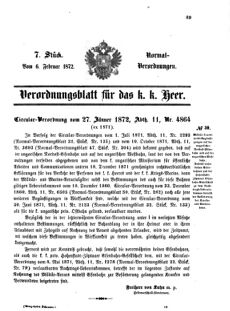 Verordnungsblatt für das Kaiserlich-Königliche Heer 18720206 Seite: 1