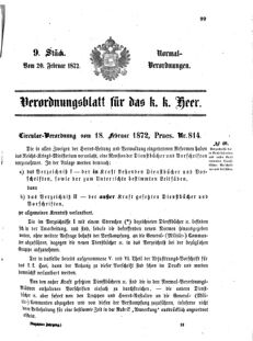 Verordnungsblatt für das Kaiserlich-Königliche Heer 18720220 Seite: 1