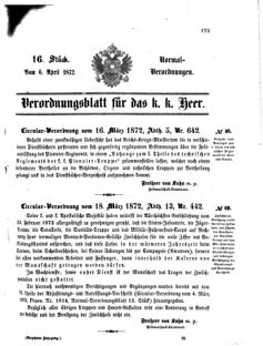 Verordnungsblatt für das Kaiserlich-Königliche Heer 18720406 Seite: 1