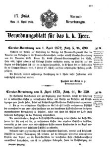 Verordnungsblatt für das Kaiserlich-Königliche Heer 18720411 Seite: 1