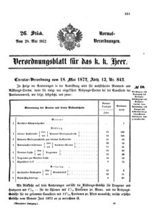 Verordnungsblatt für das Kaiserlich-Königliche Heer 18720528 Seite: 1