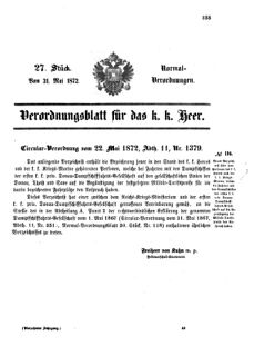 Verordnungsblatt für das Kaiserlich-Königliche Heer 18720531 Seite: 1