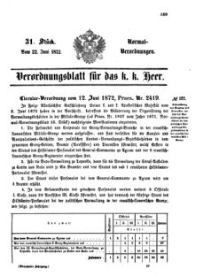 Verordnungsblatt für das Kaiserlich-Königliche Heer 18720622 Seite: 1