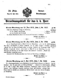 Verordnungsblatt für das Kaiserlich-Königliche Heer 18720710 Seite: 1