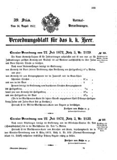 Verordnungsblatt für das Kaiserlich-Königliche Heer 18720814 Seite: 1