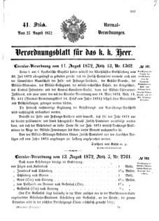 Verordnungsblatt für das Kaiserlich-Königliche Heer 18720827 Seite: 1