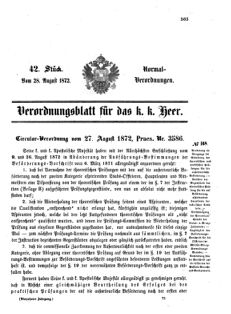 Verordnungsblatt für das Kaiserlich-Königliche Heer 18720828 Seite: 1