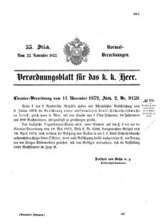 Verordnungsblatt für das Kaiserlich-Königliche Heer 18721122 Seite: 1