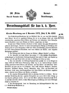 Verordnungsblatt für das Kaiserlich-Königliche Heer 18721126 Seite: 1