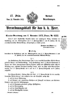 Verordnungsblatt für das Kaiserlich-Königliche Heer 18721127 Seite: 1