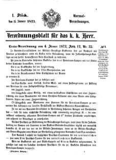 Verordnungsblatt für das Kaiserlich-Königliche Heer 18730115 Seite: 1