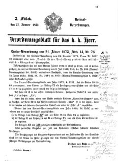 Verordnungsblatt für das Kaiserlich-Königliche Heer 18730127 Seite: 1