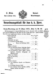 Verordnungsblatt für das Kaiserlich-Königliche Heer 18730202 Seite: 1