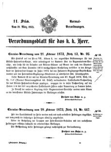 Verordnungsblatt für das Kaiserlich-Königliche Heer 18730318 Seite: 1