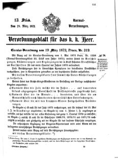 Verordnungsblatt für das Kaiserlich-Königliche Heer 18730328 Seite: 1