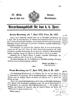 Verordnungsblatt für das Kaiserlich-Königliche Heer 18730429 Seite: 1