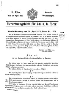 Verordnungsblatt für das Kaiserlich-Königliche Heer 18730430 Seite: 1