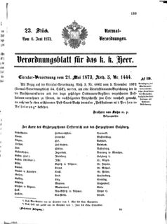 Verordnungsblatt für das Kaiserlich-Königliche Heer 18730606 Seite: 1