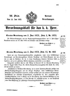 Verordnungsblatt für das Kaiserlich-Königliche Heer 18730625 Seite: 1