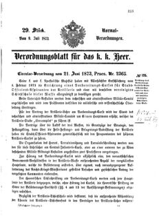 Verordnungsblatt für das Kaiserlich-Königliche Heer 18730709 Seite: 1