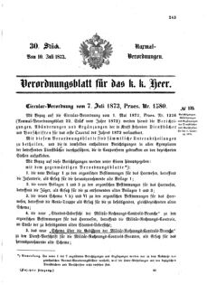 Verordnungsblatt für das Kaiserlich-Königliche Heer 18730710 Seite: 1