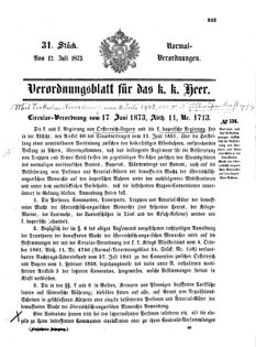 Verordnungsblatt für das Kaiserlich-Königliche Heer 18730712 Seite: 1