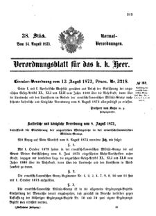 Verordnungsblatt für das Kaiserlich-Königliche Heer 18730814 Seite: 1