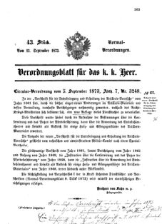 Verordnungsblatt für das Kaiserlich-Königliche Heer 18730913 Seite: 1